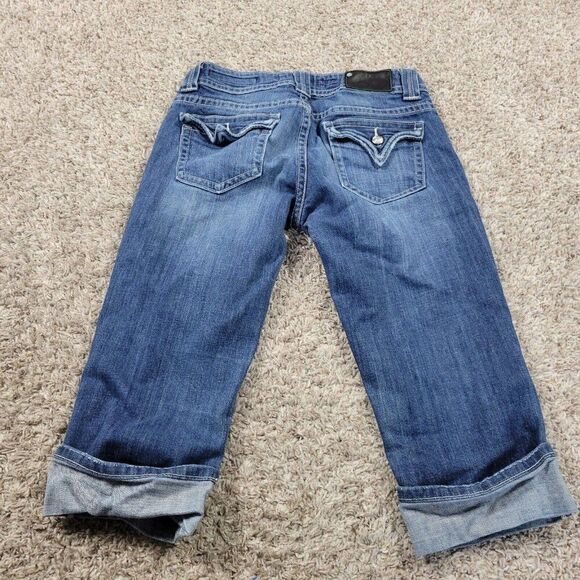 Vigoss Jeans Womens 7 Capri Dark Wash Embellished Denim - Picture 6 of 8